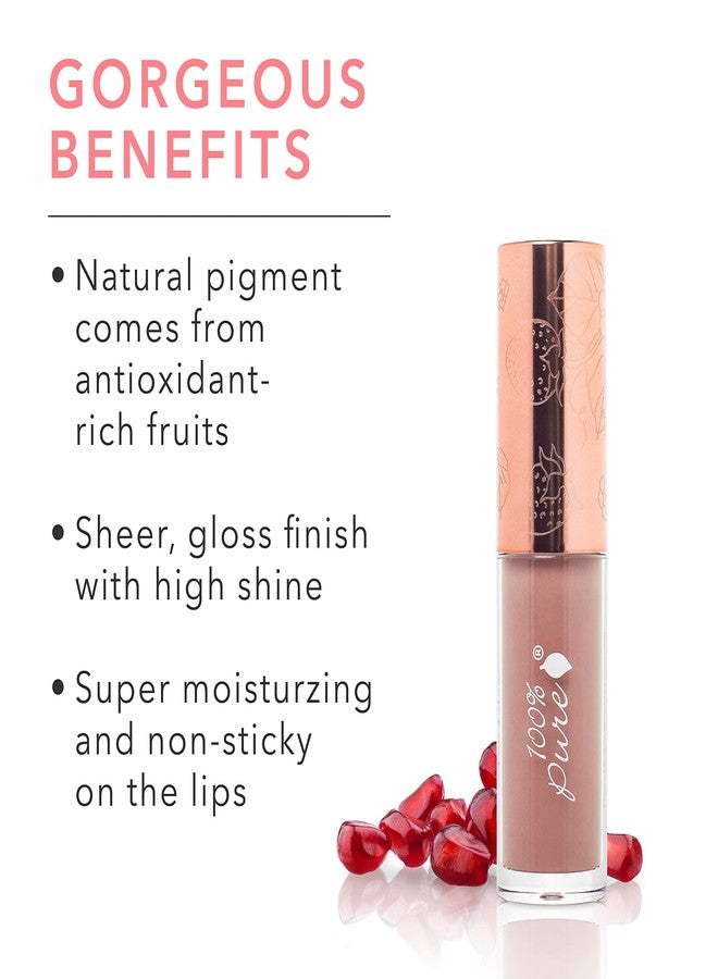 100 % Pure 100% PURE Lip Gloss (Fruit Pigmented), Pink Caramel, High Shine, Moisturizing, Natural Lip Gloss, Sheer Finish, Tinted Lip Gloss w/Cocoa Butter, Vitamin E (Nude Rosy Brown Color) - 0.14 Fl Oz - Image 3